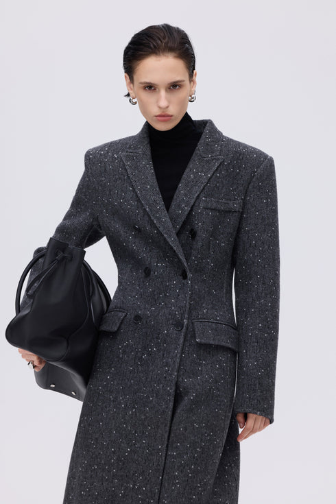 Double-Breasted Wool CAlpaca Coat